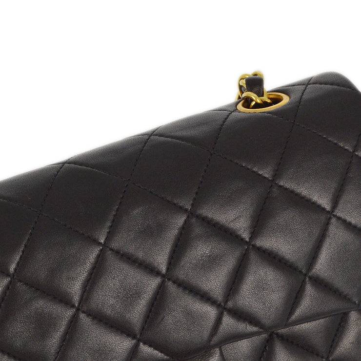 Chanel Black Lambskin Small Classic Double Flap Shoulder Bag