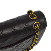 Chanel Black Lambskin Small Classic Double Flap Shoulder Bag