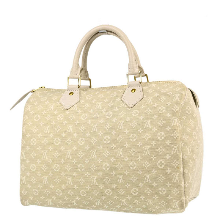 Louis Vuitton White Monogram Mini Lin Speedy 30 Handbag M95319