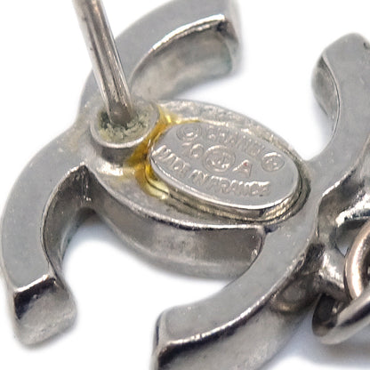 Chanel Piercing Dangle Earrings Silver 10A