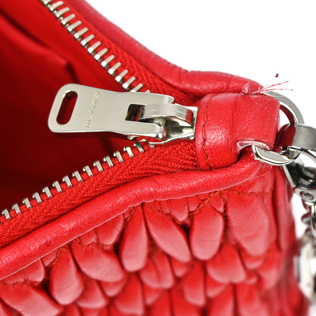 Miu Miu 2000-2010 Red Lambskin Matelasse Shoulder Bag