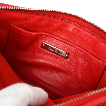 Miu Miu 2000-2010 Red Lambskin Matelasse Shoulder Bag