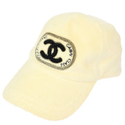 Chanel Cap Hat White #M Small Good