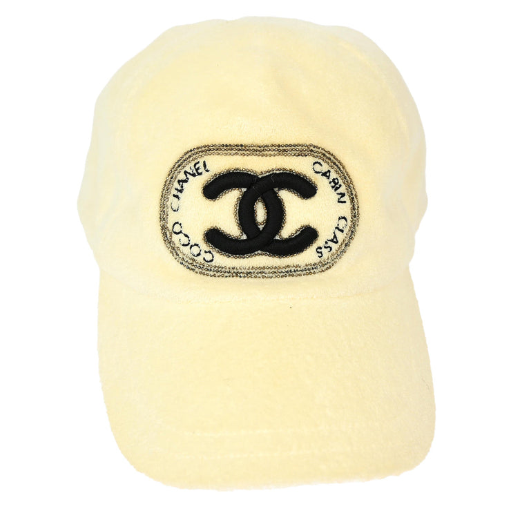 Chanel Cap Hat White #M Small Good