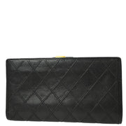 Chanel Black Lambskin Bicolore Long Wallet