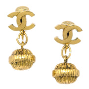 Chanel CC Dangle Earrings Clip-On Gold 283