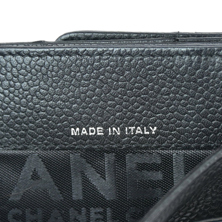 Chanel Black Caviar Choco Bar Bifold Wallet