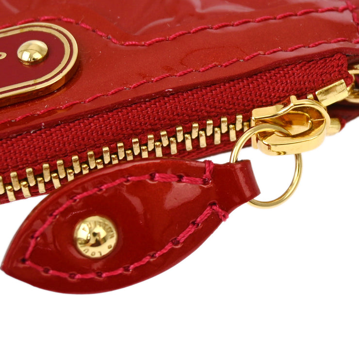 Louis Vuitton Red Vernis Pochette Cles NM Coin Purse Wallet M93559