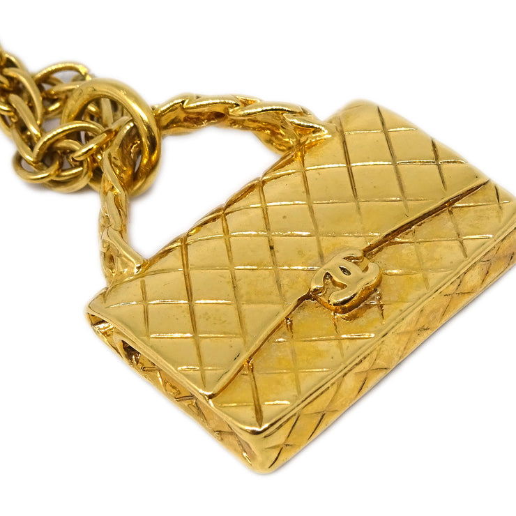 Chanel Bag Chain Pendant Necklace Gold 95P