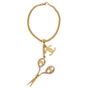 Chanel Scissors Bracelet Rhinestone Gold 02P