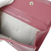 Chanel Pink Jacquard Nylon Travel Trifold Wallet