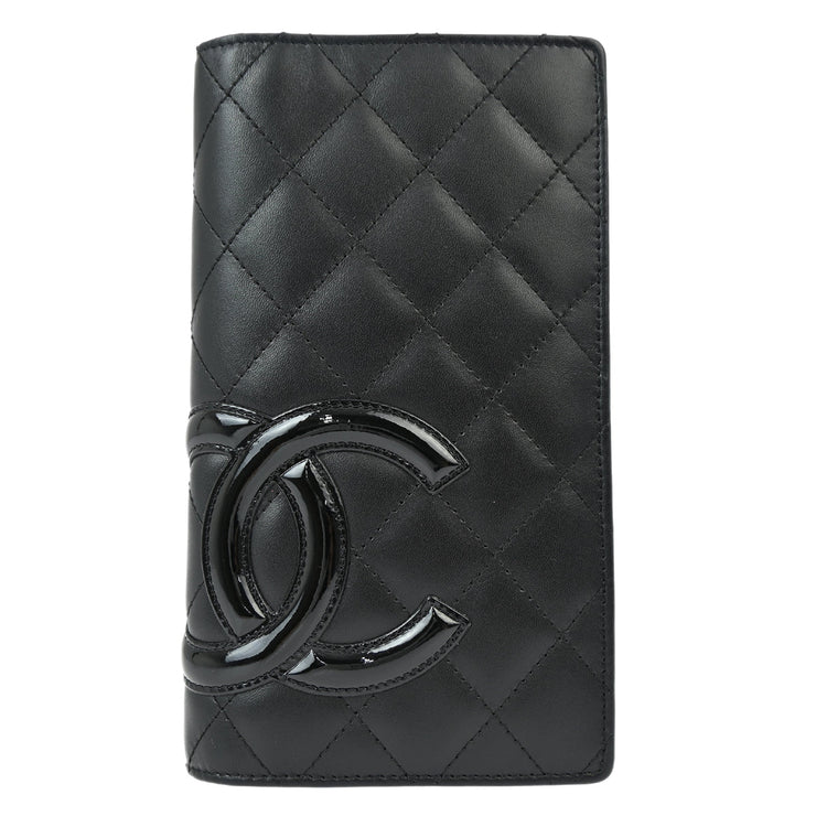 Chanel Black Calfskin Cambon Ligne Long Wallet