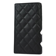 Chanel Black Calfskin Cambon Ligne Long Wallet