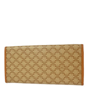 Celine Beige Brown Macadam Bifold Long Wallet