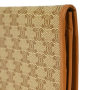 Celine Beige Brown Macadam Bifold Long Wallet