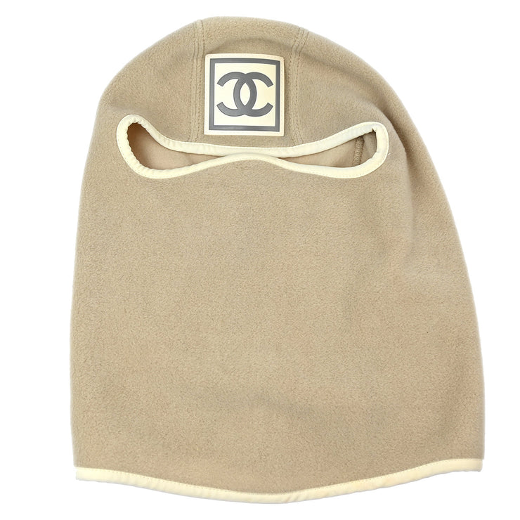 Chanel Beige Sport Line Ski Mask Balaclava #M Small Good