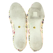 Chanel * Pink Cotton Valentine Ballet Flats Room Shoes #37