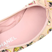 Chanel * Pink Cotton Valentine Ballet Flats Room Shoes #37