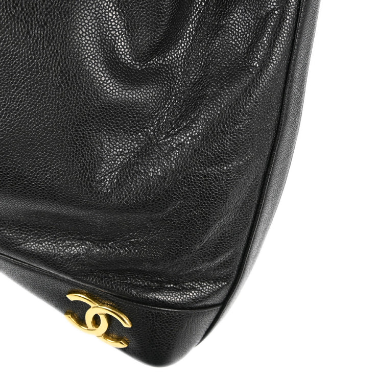 Chanel Black Caviar Triple CC Bucket Shoulder Bag