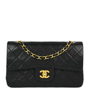 Chanel Black Lambskin Small Classic Double Flap Shoulder Bag