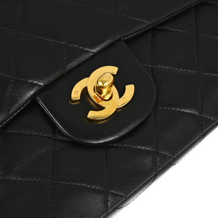 Chanel Black Lambskin Small Classic Double Flap Shoulder Bag