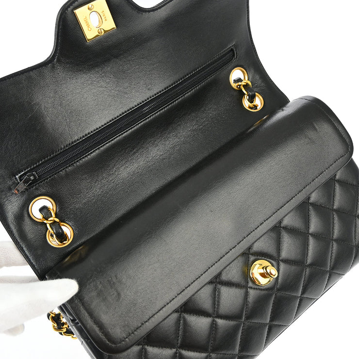 Chanel Black Lambskin Paris Medium Classic Double Flap Shoulder Bag