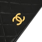 Chanel Black Lambskin Pushlock Mini Full Flap Shoulder Bag