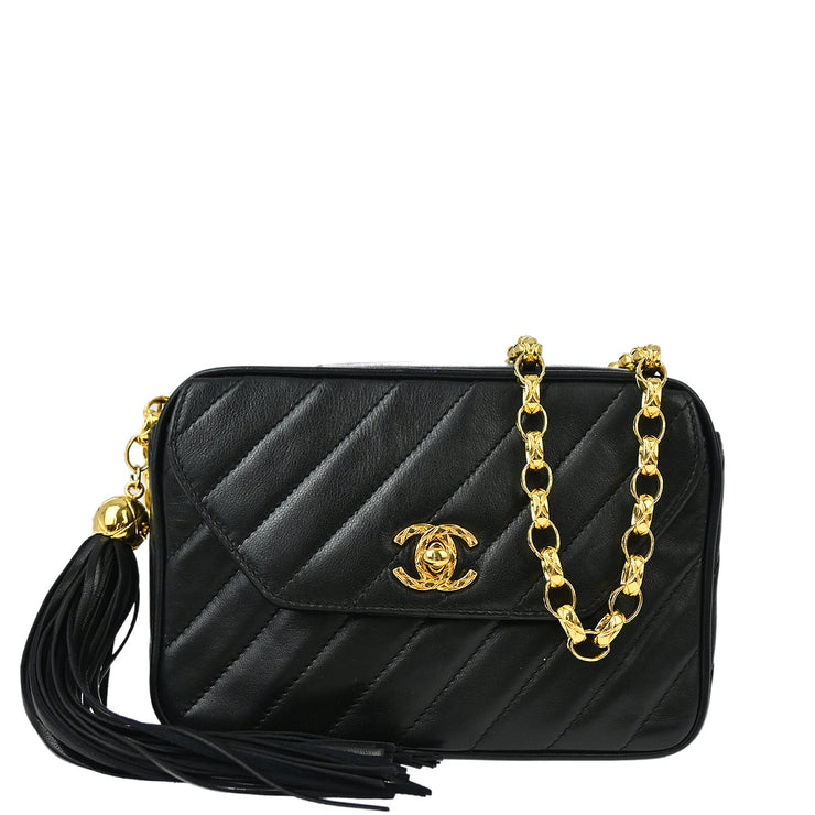 Chanel Black Lambskin Camera Bag Mini