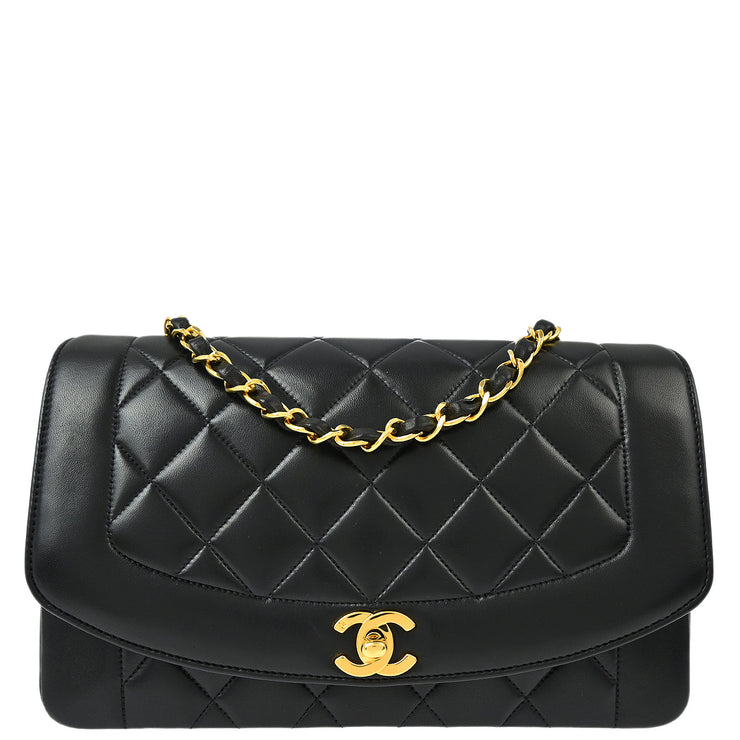 Chanel Black Lambskin Medium Diana Shoulder Bag