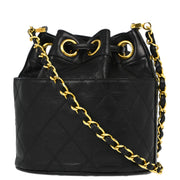 Chanel Black Lambskin Bicolore Bucket Shoulder Bag