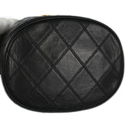 Chanel Black Lambskin Bicolore Bucket Shoulder Bag