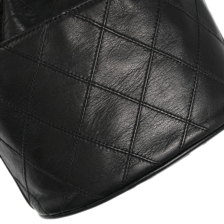 Chanel Black Lambskin Bicolore Bucket Shoulder Bag