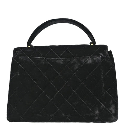 Chanel 1996-1997 Black Velvet Kelly Handbag