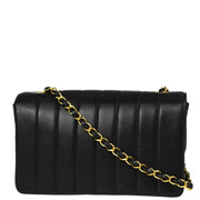 Chanel Black Lambskin Mademoiselle Straight Flap Shoulder Bag