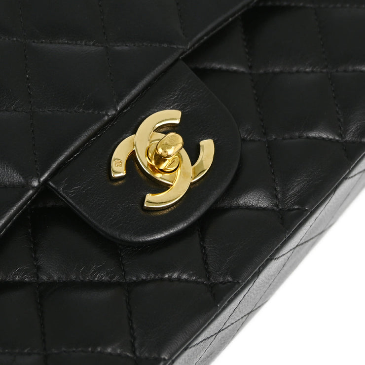 Chanel Black Lambskin Medium Classic Double Flap Shoulder Bag