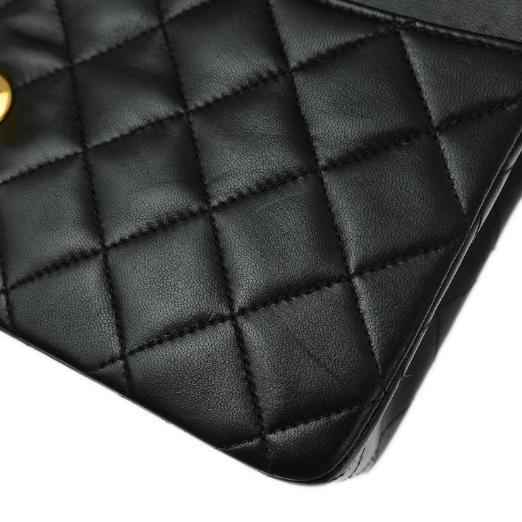 Chanel Black Lambskin Small Classic Double Flap Shoulder Bag