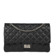 Chanel Black Calfskin 2.55 Classic Double Flap Shoulder Bag