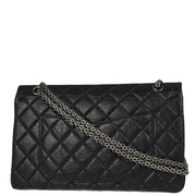 Chanel Black Calfskin 2.55 Classic Double Flap Shoulder Bag