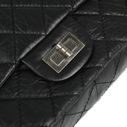 Chanel Black Calfskin 2.55 Classic Double Flap Shoulder Bag