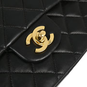 Chanel Black Lambskin Medium Classic Double Flap Shoulder Bag