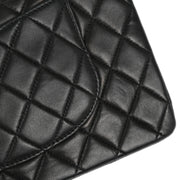 Chanel Black Lambskin Medium Classic Double Flap Shoulder Bag