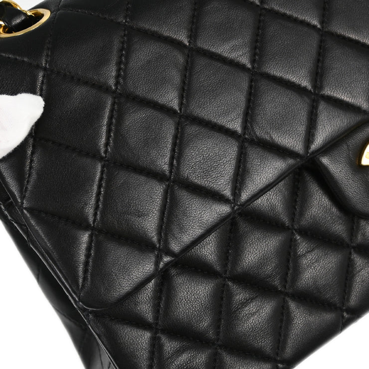 Chanel Black Lambskin Medium Classic Double Flap Shoulder Bag