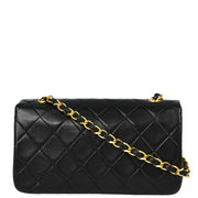 Chanel Black Lambskin Turnlock Mini Full Flap Shoulder Bag