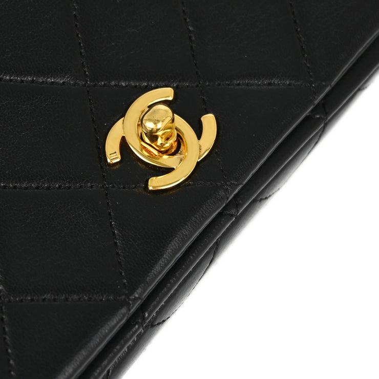 Chanel Black Lambskin Turnlock Mini Full Flap Shoulder Bag