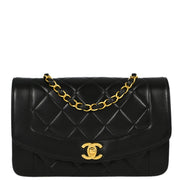 Chanel Black Lambskin Small Diana Shoulder Bag