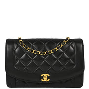 Chanel Black Lambskin Medium Diana Shoulder Bag