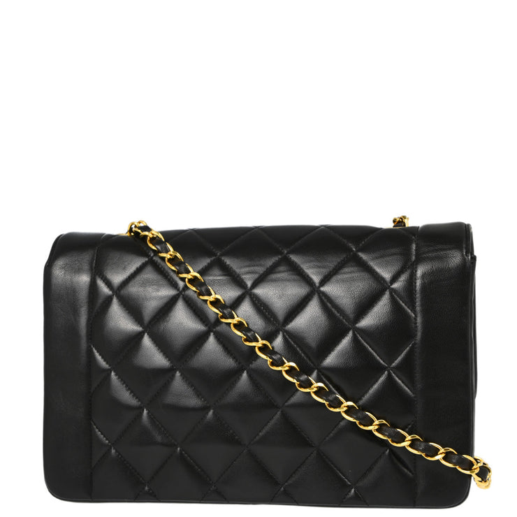 Chanel Black Lambskin Medium Diana Shoulder Bag