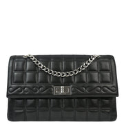 Chanel Black Lambskin Choco Bar Straight Flap Shoulder Bag