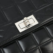 Chanel Black Lambskin Choco Bar Straight Flap Shoulder Bag