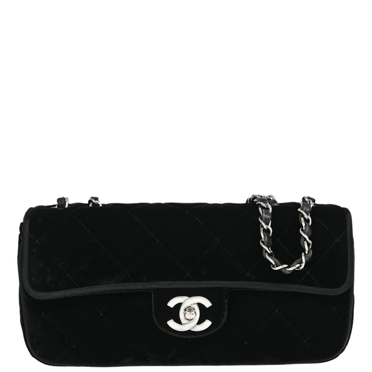 Chanel Black Velvet East West Shoulder Bag